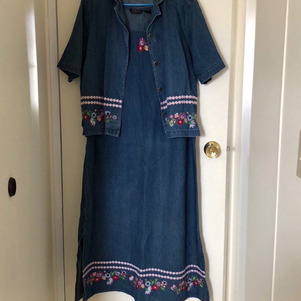 Two piece jean jumper with matching jacket